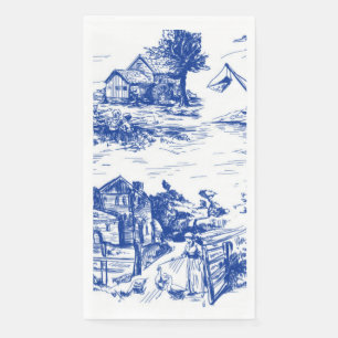 Serviette En Papier Toile Bleu Français Tour