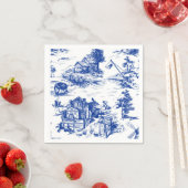 Serviette En Papier Toile bleue (En situation)