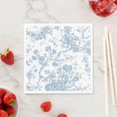 Serviette En Papier Toile bleue de Jouy papier Napkin (En situation)