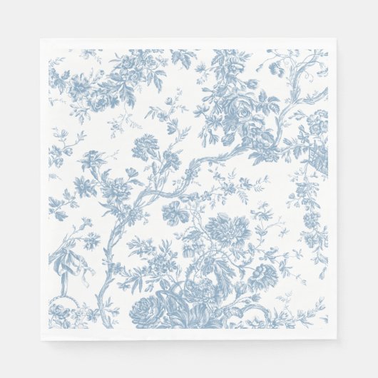 Serviette En Papier Toile bleue de Jouy papier Napkin (Devant)