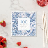 Serviette En Papier Toile Bleue Française 100e anniversaire (En situation)
