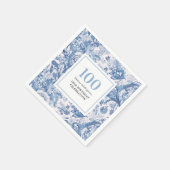 Serviette En Papier Toile Bleue Française 100e anniversaire (Coin)