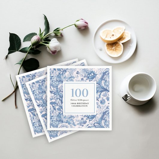 Serviette En Papier Toile Bleue Française 100e anniversaire