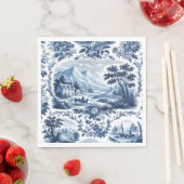 Serviette En Papier Toile Bleue Pays Français (En situation)
