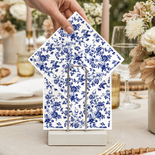 Serviette En Papier Toile Bleue Vintage Cheval à Bascule à Nœud Papill