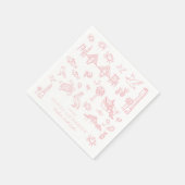 Serviette En Papier Toile Charleston en Napkin rose (Coin)