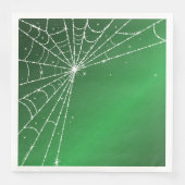 Serviette En Papier Toile d'araignée de diamant pétillant vert et blan (Devant)
