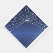 Serviette En Papier Toile d'araignée diamantée bleue et blanche scinti (Coin)
