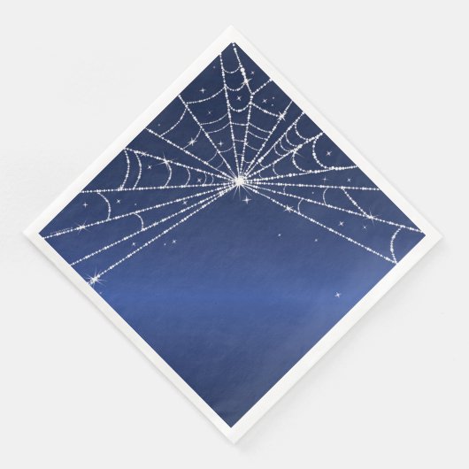 Serviette En Papier Toile d'araignée diamantée bleue et blanche scinti (Coin)