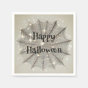 Serviette En Papier Toile d'araignée scintillante Fête d'Halloween fan