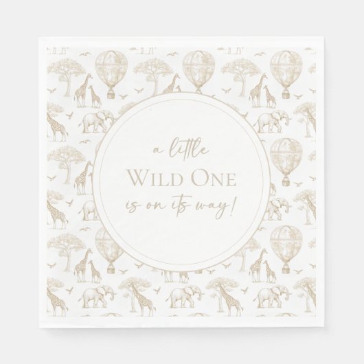Serviette En Papier Toile de Baby shower classique Little Wild (Devant)