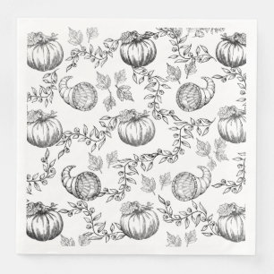 Serviette En Papier Toile de Black Pumkin Paper Dining Napkin
