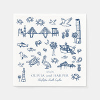 Toile de Charleston dans Marine Blue Napkin