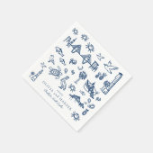 Serviette En Papier Toile de Charleston dans Marine Blue Napkin (Coin)