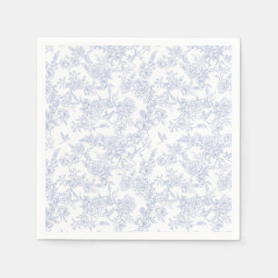 Serviette En Papier Toile de Jouy Bleue Florale Élégante