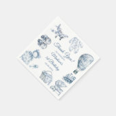 Serviette En Papier Toile De Jouy Blue Anniversaire (Coin)
