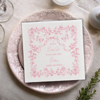 Toile de Jouy Chinoiserie Papillons Baby Shower 