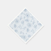 Serviette En Papier Toile de Jouy Quelque chose de bleu Floral douche  (Coin)