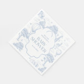 Serviette En Papier Toile De Jouy Safari Blue Boy Baby Shower Napkins (Coin)