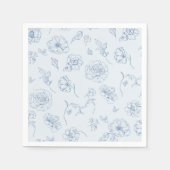 Serviette En Papier Toile de Jouy Something Blue Floral baby shower de (Devant)