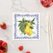 Serviette En Papier Toile Lemons Cocktail Napkins (En situation)