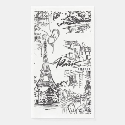 Serviette En Papier Toile Tour Eiffel (Devant)