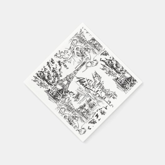 Serviette En Papier Toile Tour Eiffel (Coin)