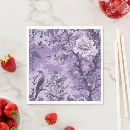 Serviette En Papier Toile violet vintage (En situation)