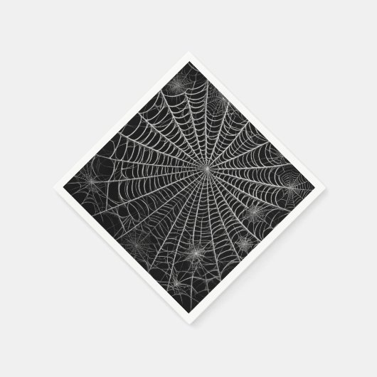 Serviette En Papier Toiles d'araignées noires et blanches Spider Web H (Coin)