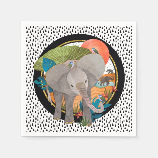 Serviette En Papier TOILETTES SAFARI éléphant serviettes (Devant)