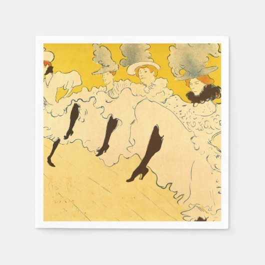 Serviette En Papier Tolouse-Lautrec Dancing Girls Yellow Poster Art (Devant)