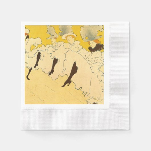 Serviette En Papier Tolouse-Lautrec Dancing Girls Yellow Poster Art (Devant)
