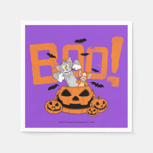 Serviette En Papier Tom & Jerry | Happy Halloween Boo (Devant)