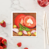 Serviette En Papier tomate avec oignon (En situation)