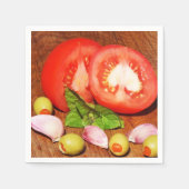 Serviette En Papier tomate avec oignon (Devant)