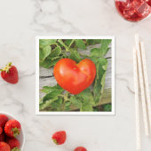 Serviette En Papier Tomate en forme de coeur (En situation)