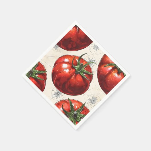 Serviette En Papier Tomates rétro (Coin)