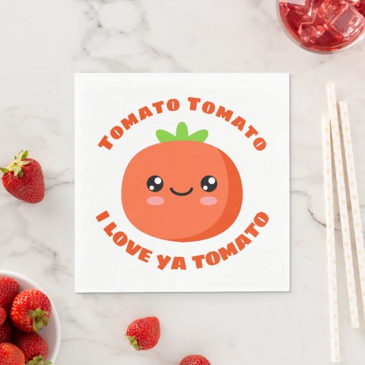 Serviette En Papier Tomato Tomato Je t'aime Tomate (En situation)