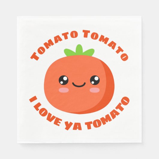 Serviette En Papier Tomato Tomato Je t'aime Tomate (Devant)