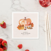 Serviette En Papier Tombe dans l'amour Citrouille Feuille Baby shower  (En situation)