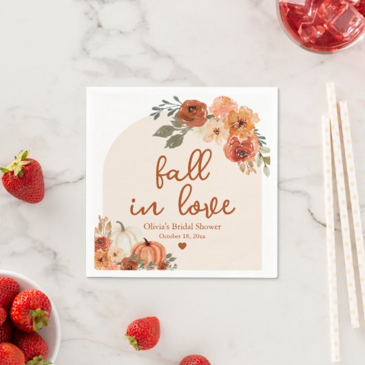 Serviette En Papier Tombe en amour Automne Citrouille Boho Fête des ma (En situation)