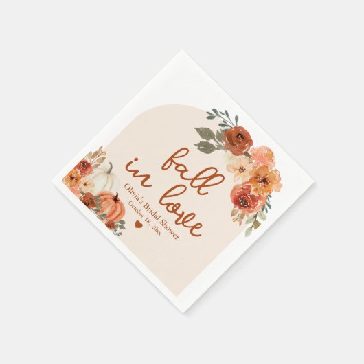 Serviette En Papier Tombe en amour Automne Citrouille Boho Fête des ma (Coin)