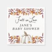Serviette En Papier Tombe en amour Baby shower Citrouille blanc (Devant)