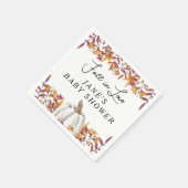 Serviette En Papier Tombe en amour Baby shower Citrouille blanc (Coin)