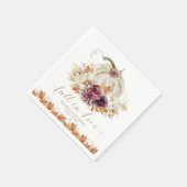 Serviette En Papier Tombe en amour Citrouille Floral Mariage (Coin)