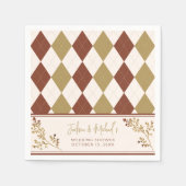 Serviette En Papier Tomber amoureux de la feuillure d'automne Mariage  (Devant)