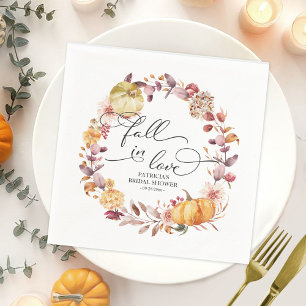 Serviette En Papier Tomber dans l'amour Automne Feuilles Citrouille Fê