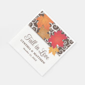 Serviette En Papier Tomber dans l'amour Automne Feuilles Mariage Monog (Coin)