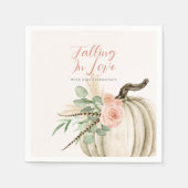 Serviette En Papier Tomber Dans L'Amour Avec Bébé Aquarelle Citrouille (Devant)