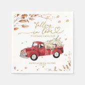 Serviette En Papier Tomber dans l'amour Baby shower d'automne (Devant)